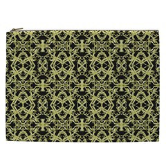 Golden Ornate Intricate Pattern Cosmetic Bag (xxl)  by dflcprints