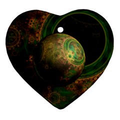 Tiktok s Four-dimensional Steampunk Time Contraption Heart Ornament (two Sides) by jayaprime