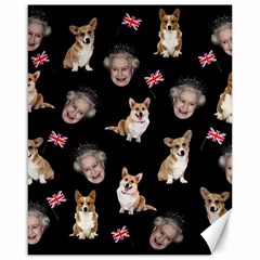 Queen Elizabeth s Corgis Pattern Canvas 16  X 20   by Valentinaart