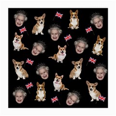 Queen Elizabeth s Corgis Pattern Medium Glasses Cloth