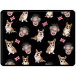 Queen Elizabeth s corgis pattern Double Sided Fleece Blanket (Large)  80 x60  Blanket Front