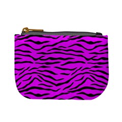 Hot Neon Pink And Black Tiger Stripes Mini Coin Purses by PodArtist