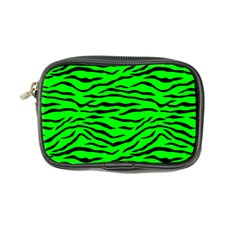 Bright Neon Green And Black Tiger Stripes  Coin Purse by PodArtist