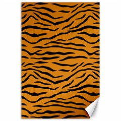 Orange And Black Tiger Stripes Canvas 24  X 36  by PodArtist