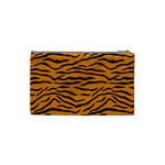 Orange and Black Tiger Stripes Cosmetic Bag (Small)  Back