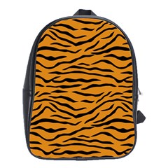 Orange And Black Tiger Stripes School Bag (large) by PodArtist