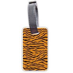 Orange And Black Tiger Stripes Luggage Tags (one Side)  by PodArtist