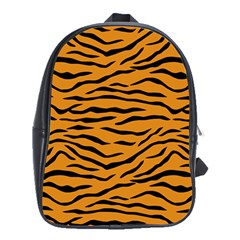 Orange And Black Tiger Stripes School Bag (xl) by PodArtist