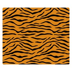 Orange And Black Tiger Stripes Double Sided Flano Blanket (small)  by PodArtist