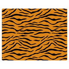 Orange And Black Tiger Stripes Double Sided Flano Blanket (medium)  by PodArtist