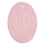 Elios Shirt Faces in White Outlines on Pale Pink CMBYN Oval Ornament (Two Sides) Front