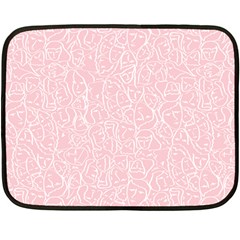 Elios Shirt Faces In White Outlines On Pale Pink Cmbyn Double Sided Fleece Blanket (mini)  by PodArtist