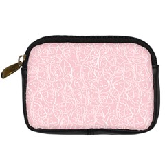 Elios Shirt Faces In White Outlines On Pale Pink Cmbyn Digital Camera Cases by PodArtist