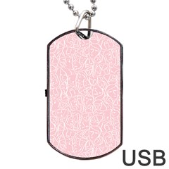 Elios Shirt Faces In White Outlines On Pale Pink Cmbyn Dog Tag Usb Flash (one Side)