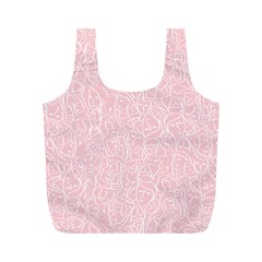 Elios Shirt Faces In White Outlines On Pale Pink Cmbyn Full Print Recycle Bags (m) 