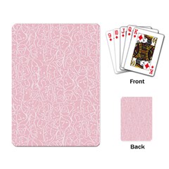 Elios Shirt Faces In White Outlines On Pale Pink Cmbyn Playing Card by PodArtist