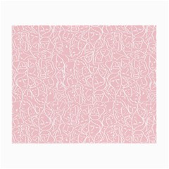 Elios Shirt Faces In White Outlines On Pale Pink Cmbyn Small Glasses Cloth (2-side) by PodArtist