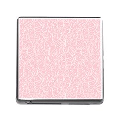 Elios Shirt Faces In White Outlines On Pale Pink Cmbyn Memory Card Reader (square) by PodArtist