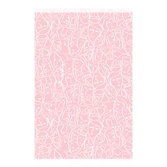 Elios Shirt Faces In White Outlines On Pale Pink Cmbyn Shower Curtain 48  X 72  (small)  by PodArtist
