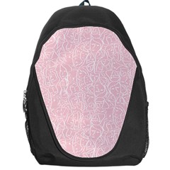 Elios Shirt Faces In White Outlines On Pale Pink Cmbyn Backpack Bag by PodArtist