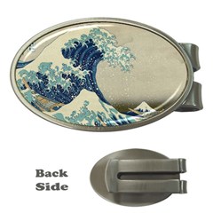 The Classic Japanese Great Wave Off Kanagawa By Hokusai Money Clips (oval)  by PodArtist