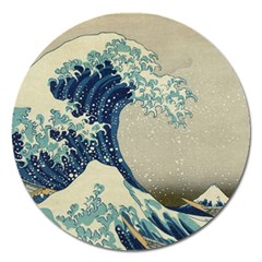 The Classic Japanese Great Wave Off Kanagawa By Hokusai Magnet 5  (round) by PodArtist