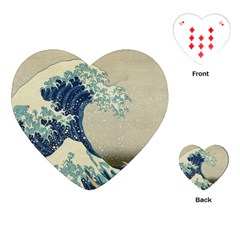 The Classic Japanese Great Wave Off Kanagawa By Hokusai Playing Cards (heart)  by PodArtist