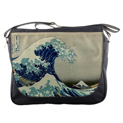 The Classic Japanese Great Wave Off Kanagawa By Hokusai Messenger Bags by PodArtist