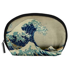 The Classic Japanese Great Wave Off Kanagawa By Hokusai Accessory Pouches (large)  by PodArtist