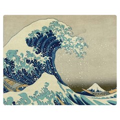 The Classic Japanese Great Wave Off Kanagawa By Hokusai Double Sided Flano Blanket (medium)  by PodArtist