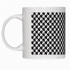 Black And White Checkerboard Weimaraner White Mugs by PodArtist