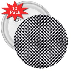 Black And White Checkerboard Weimaraner 3  Buttons (10 Pack)  by PodArtist