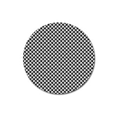 Black And White Checkerboard Weimaraner Magnet 3  (round) by PodArtist