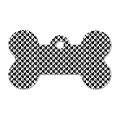 Black And White Checkerboard Weimaraner Dog Tag Bone (two Sides) by PodArtist