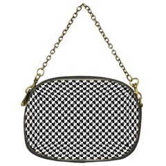 Black And White Checkerboard Weimaraner Chain Purses (one Side)  by PodArtist