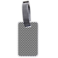 Black And White Checkerboard Weimaraner Luggage Tags (one Side)  by PodArtist