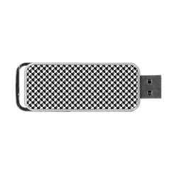 Black And White Checkerboard Weimaraner Portable Usb Flash (one Side) by PodArtist