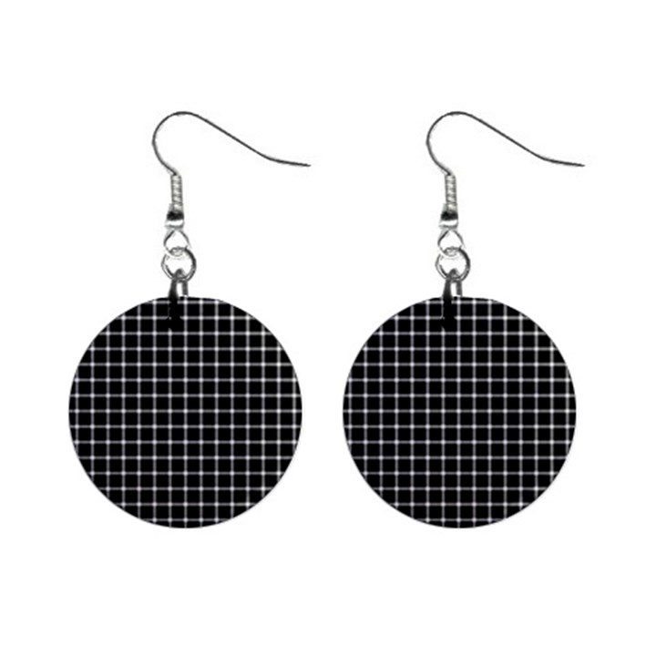 Black and white optical illusion dots and lines Mini Button Earrings