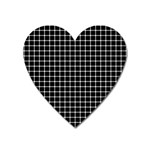 Black and white optical illusion dots and lines Heart Magnet Front