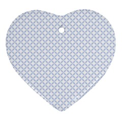 Alice Blue Quatrefoil In An English Country Garden Heart Ornament (two Sides) by PodArtist