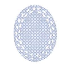 Alice Blue Quatrefoil In An English Country Garden Oval Filigree Ornament (two Sides) by PodArtist