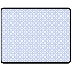 Alice Blue Quatrefoil In An English Country Garden Double Sided Fleece Blanket (medium)  by PodArtist