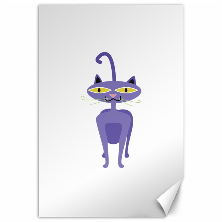 Cat Clipart Animal Cartoon Pet Canvas 12  x 18  