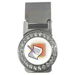 Letter Paper Note Design White Money Clips (cz) 