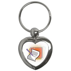 Letter Paper Note Design White Key Chains (heart)  by Sapixe