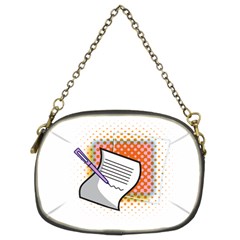 Letter Paper Note Design White Chain Purses (two Sides) 