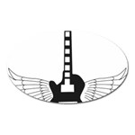 Guitar Abstract Wings Silhouette Oval Magnet Front