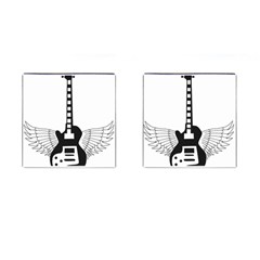 Guitar Abstract Wings Silhouette Cufflinks (square) by Sapixe