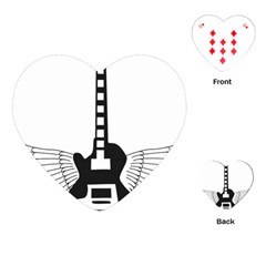 Guitar Abstract Wings Silhouette Playing Cards (heart)  by Sapixe