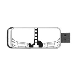 Guitar Abstract Wings Silhouette Portable Usb Flash (one Side) by Sapixe